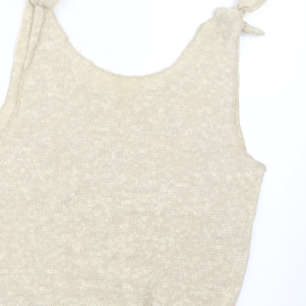 Preworn Womens Beige Knit Pullover Jumper Size 16
