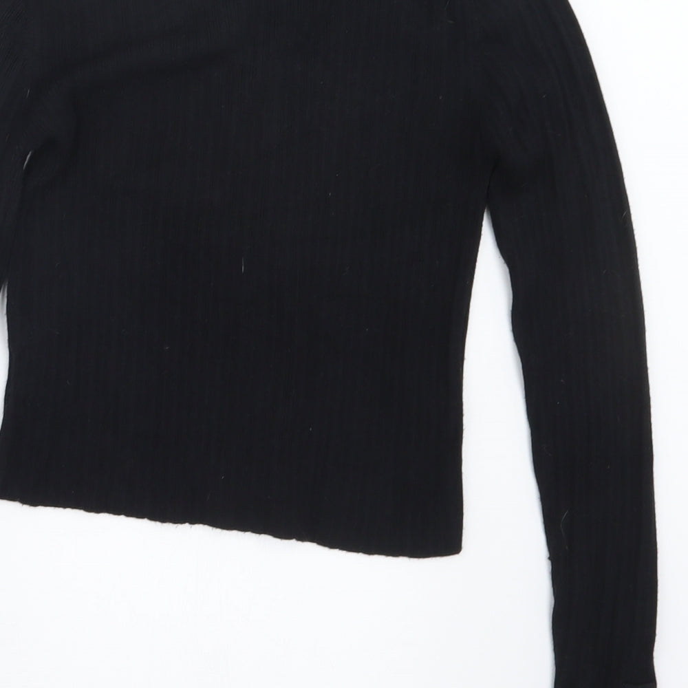 Select Womens Black Cropped T-Shirt Size 10