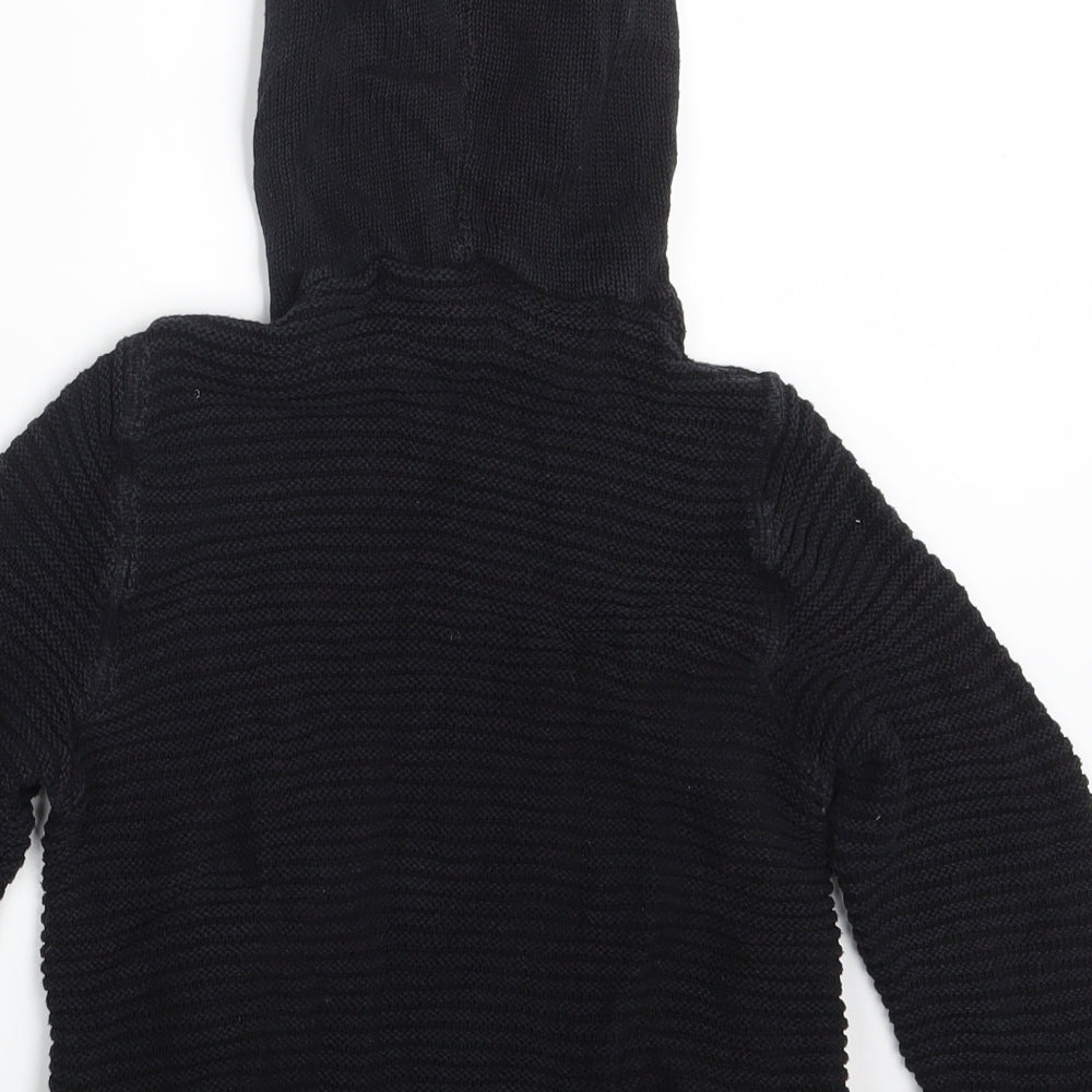 M & Co. Girls Black Knit Pullover Hoodie Size 7-8 Years