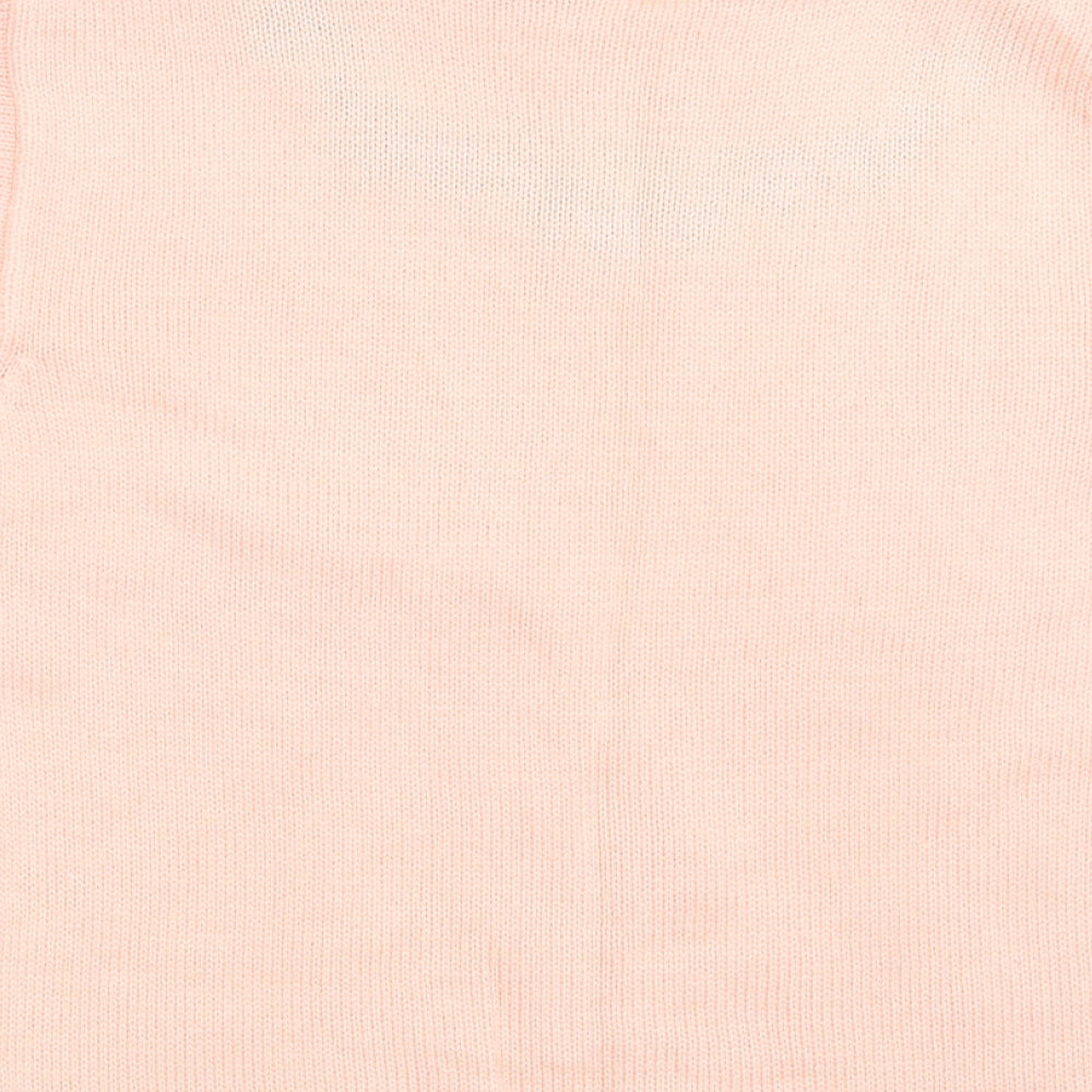 Compliments Womens Pink Floral Knit Pullover Jumper Size 12