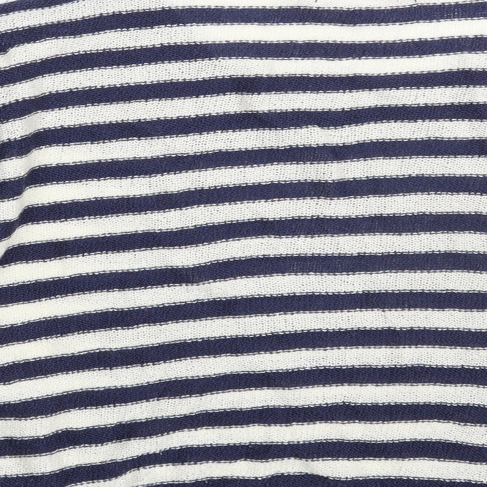 Julipa Womens Blue Striped Pullover Sweatshirt Size 16