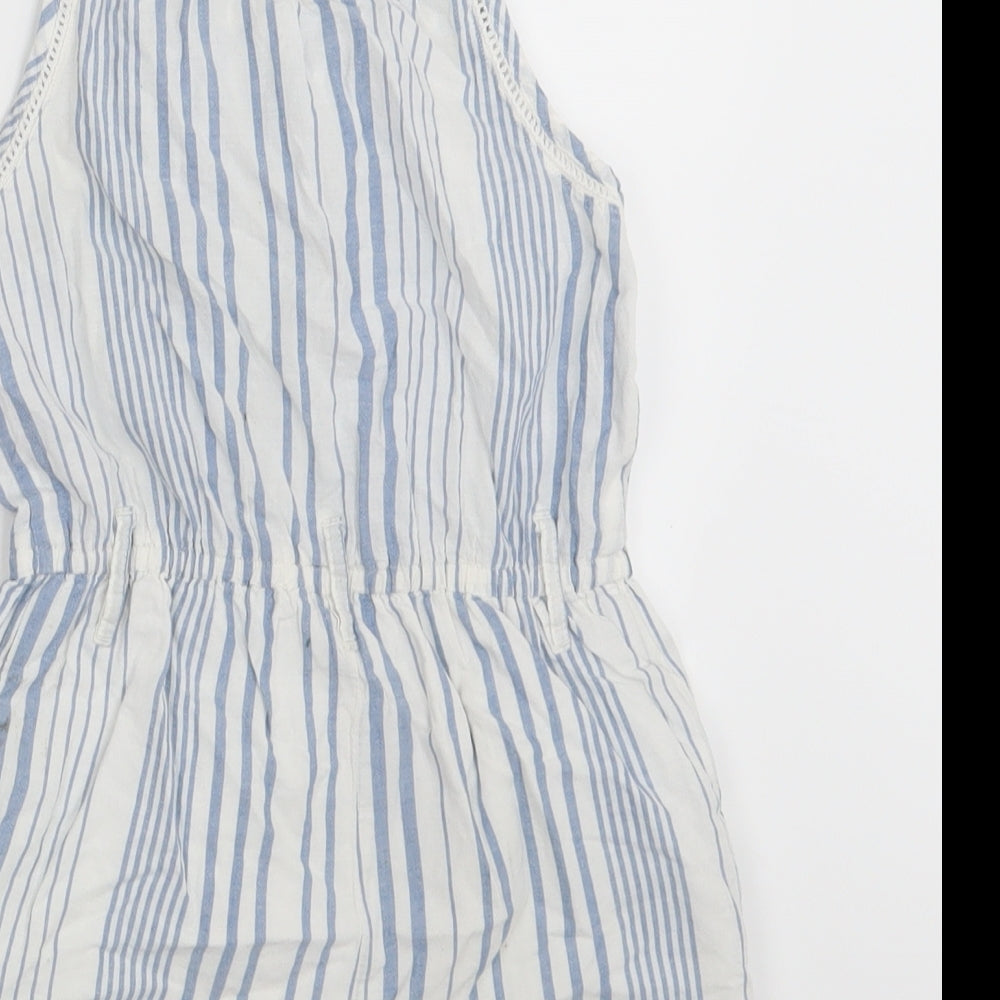 NEXT Girls White Striped Jumpsuit One-Piece Size 5 Years