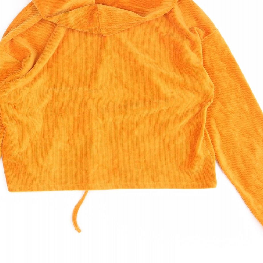 FOREVER 21 Womens Yellow Corduroy Pullover Hoodie Size S