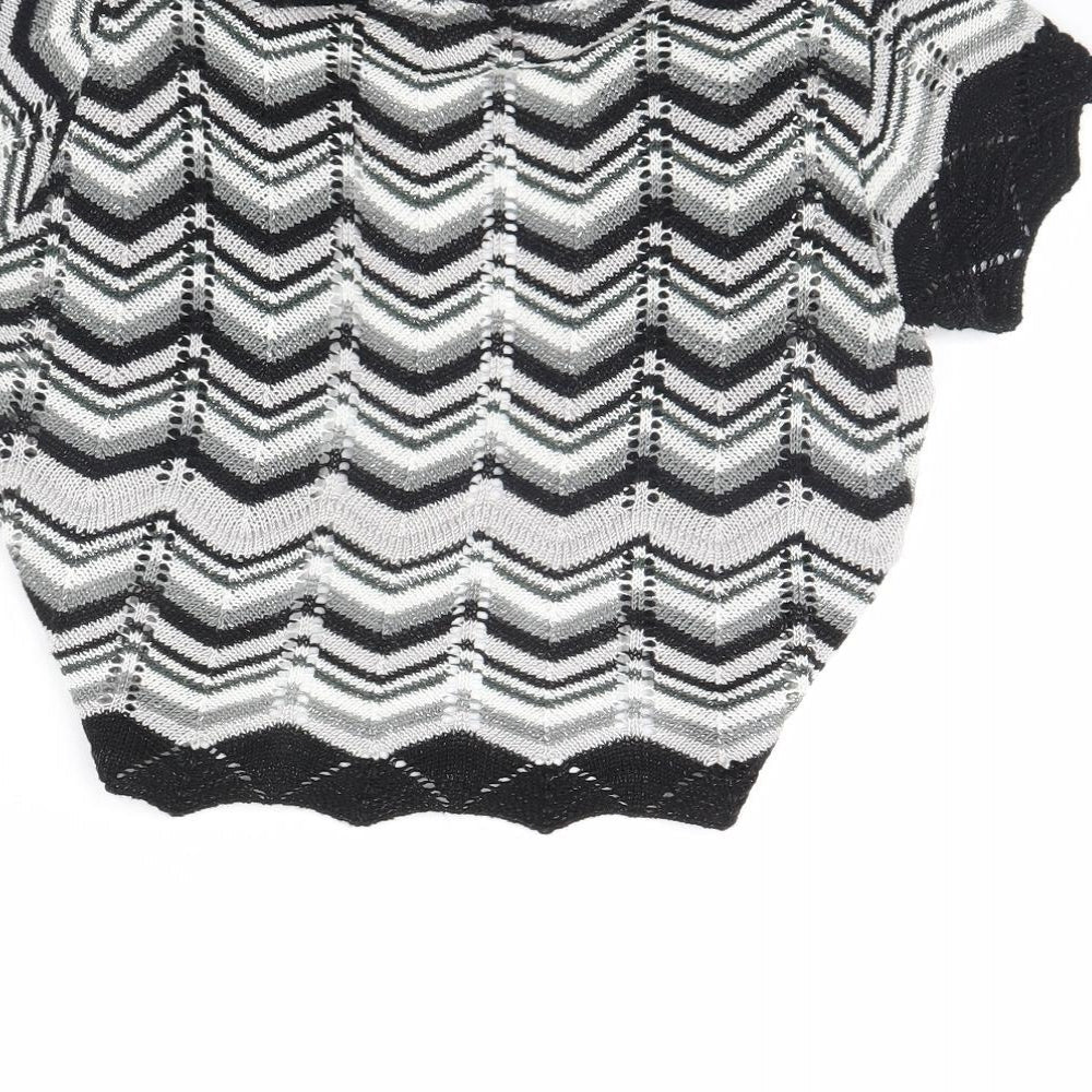 Select Womens Black Striped Jacket Size M