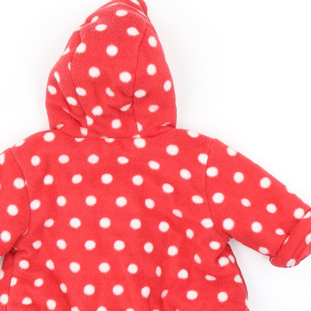 George Girls Red Polka Dot Overcoat Coat Size 0-3 Months