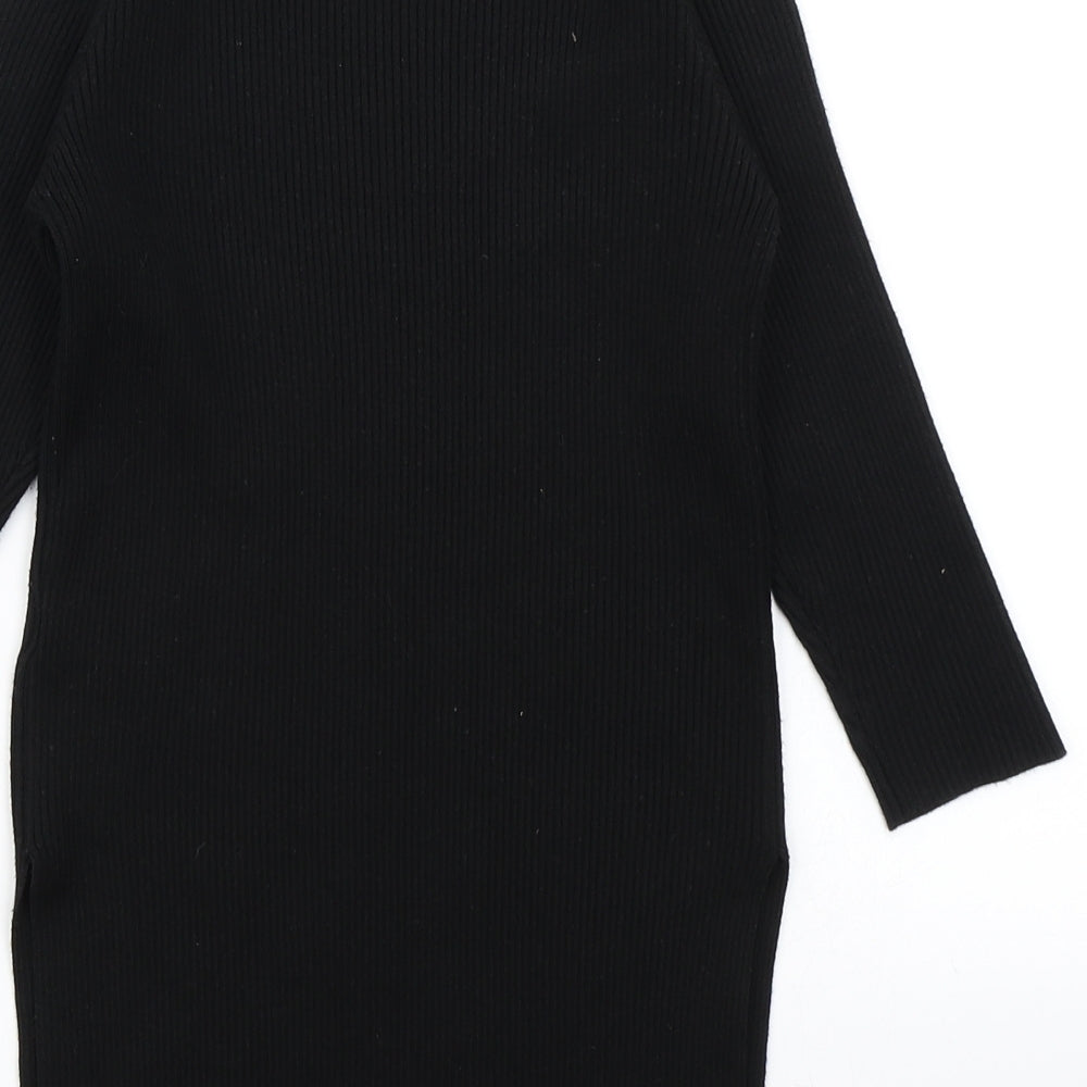 JCL Womens Black Knit Pullover Jumper Size S