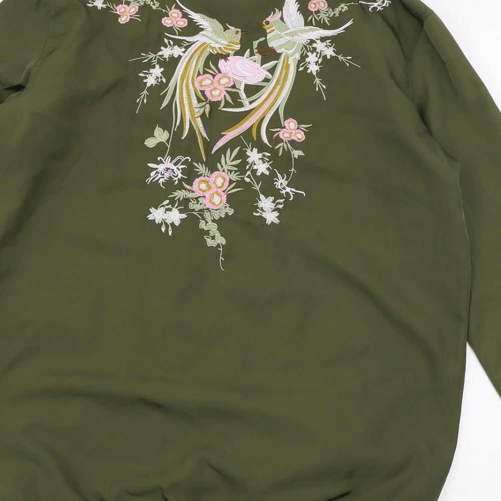 Atmosphere Womens Green Floral Jacket Size 8
