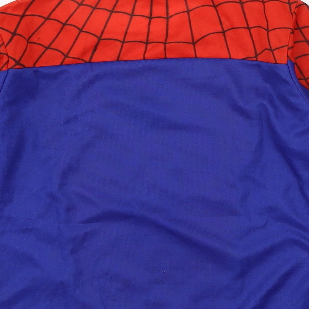 Preworn Boys Multicoloured Geometric Jersey Pullover T-Shirt Size L - Spider Man