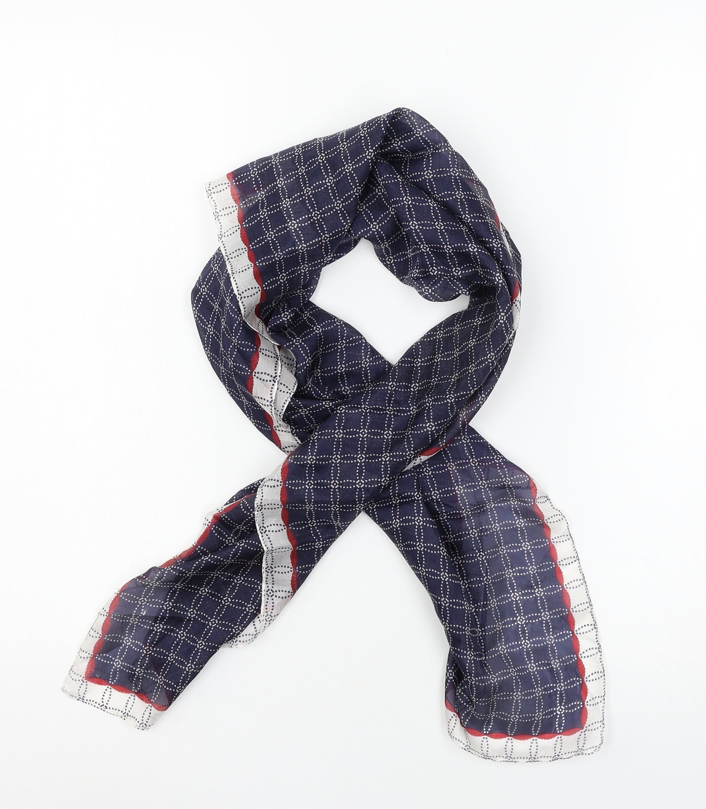 Preworn Womens Blue Geometric Scarf