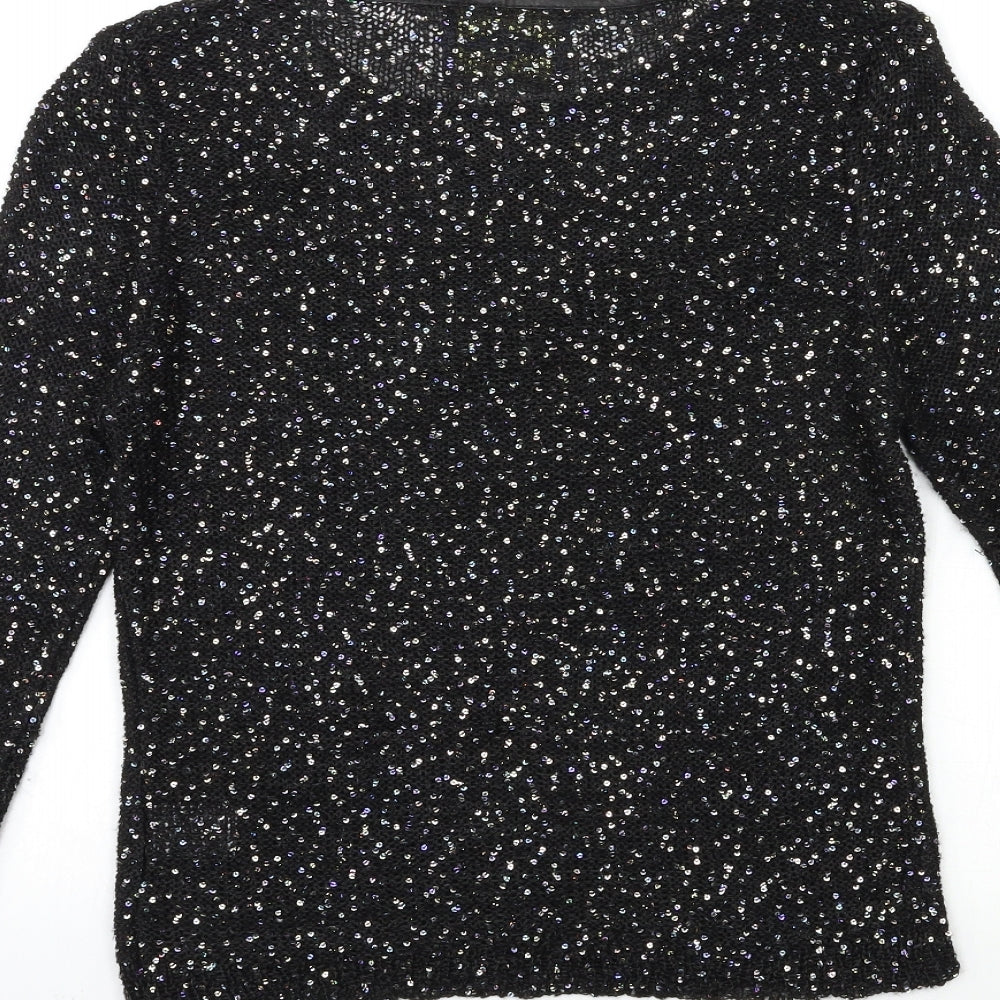 PARISIAN SIGNATURE Womens Black Knit Pullover Jumper Size S