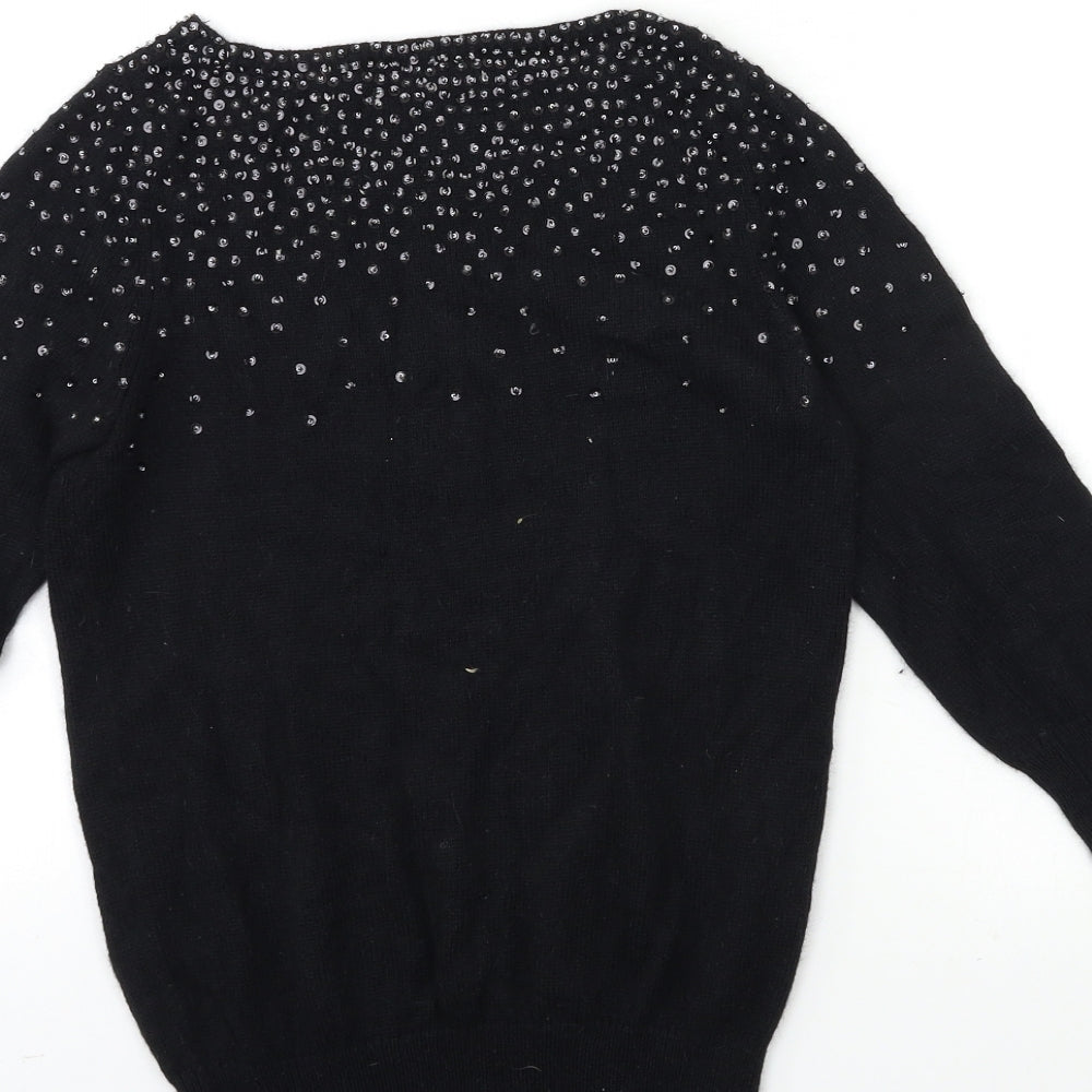 Oasis Womens Black Knit Pullover Jumper Size XS