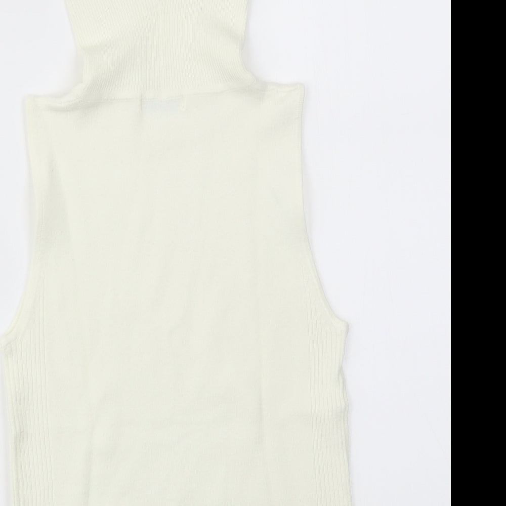 Secret Womens Ivory Basic T-Shirt Size 14