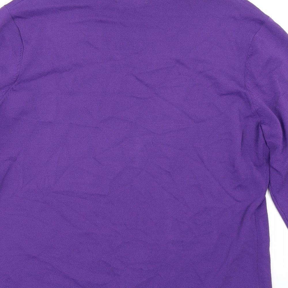 Signature Womens Purple Basic T-Shirt Size L