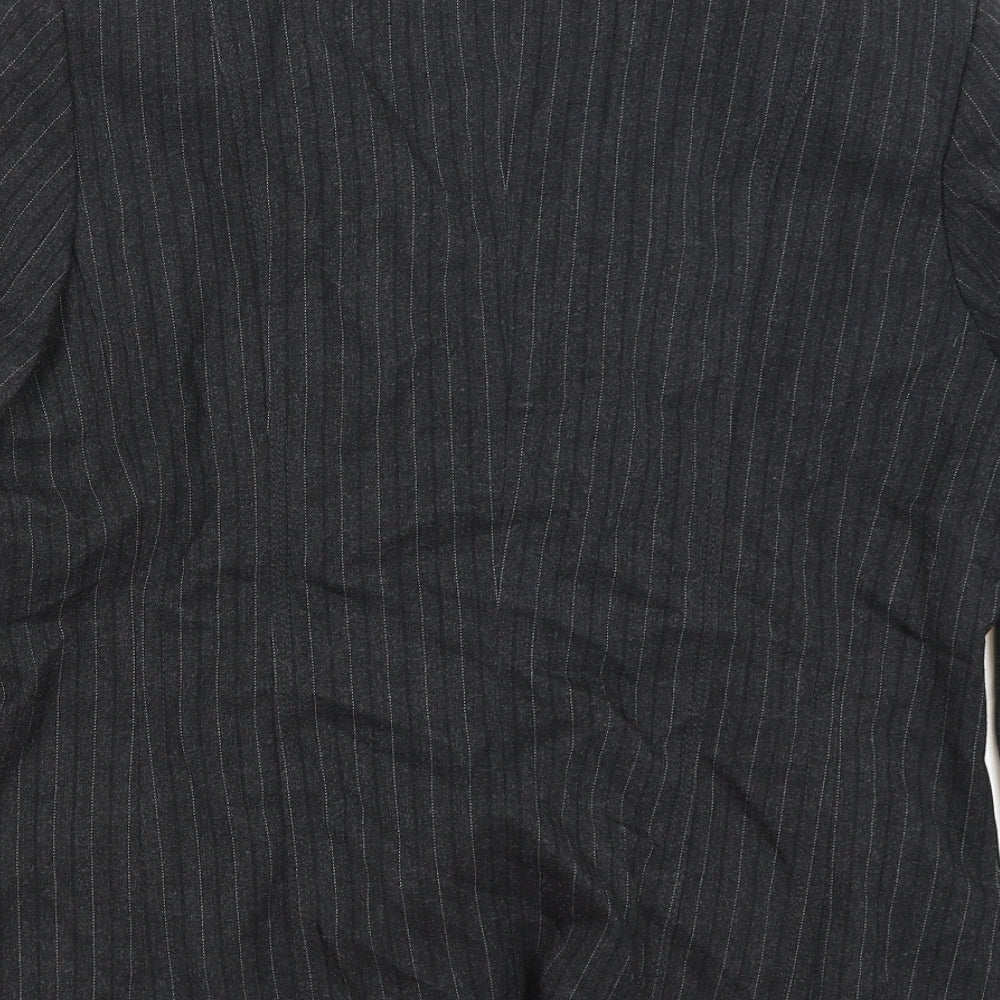 Oscar B Womens Grey Striped Jacket Blazer Size 18