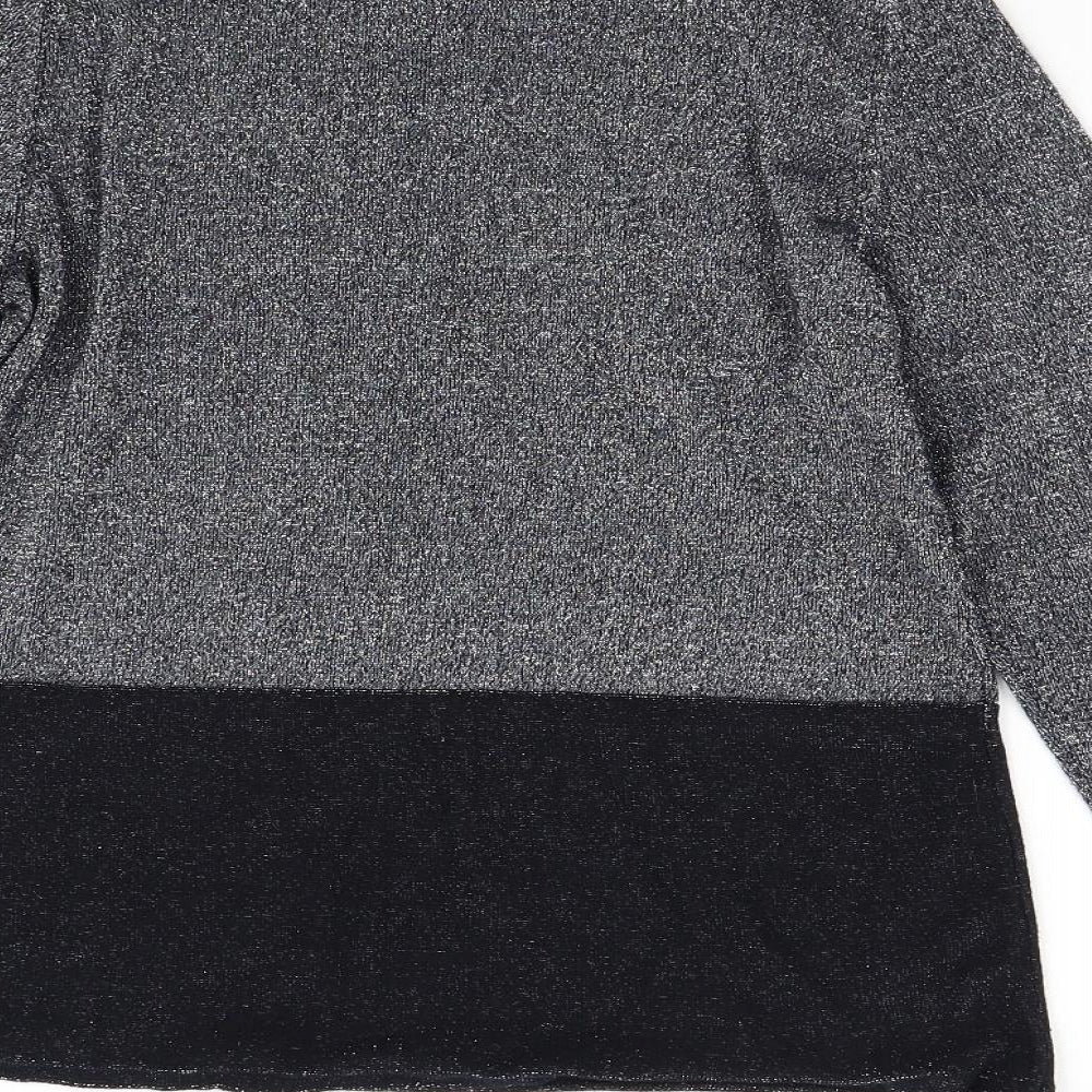 Avenue Womens Silver Knit Pullover Jumper Size 12