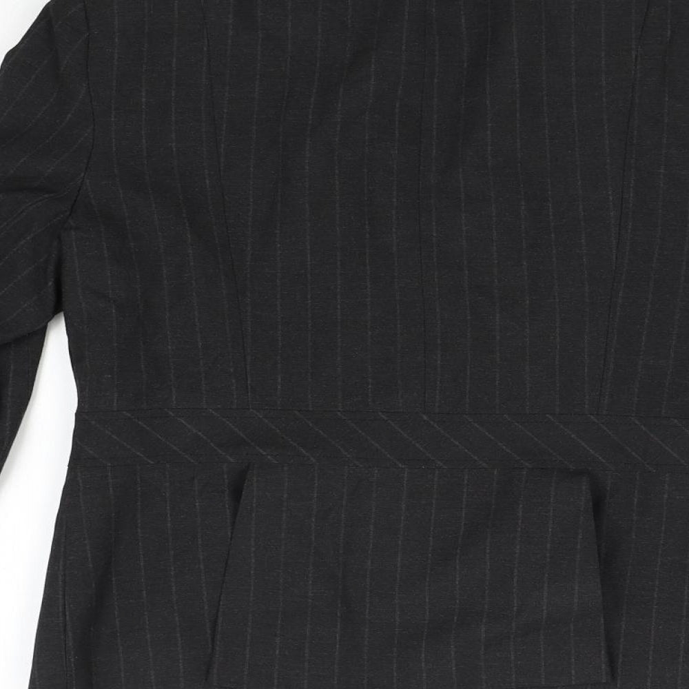 AMARANTO Womens Grey Striped Jacket Suit Jacket Size 14
