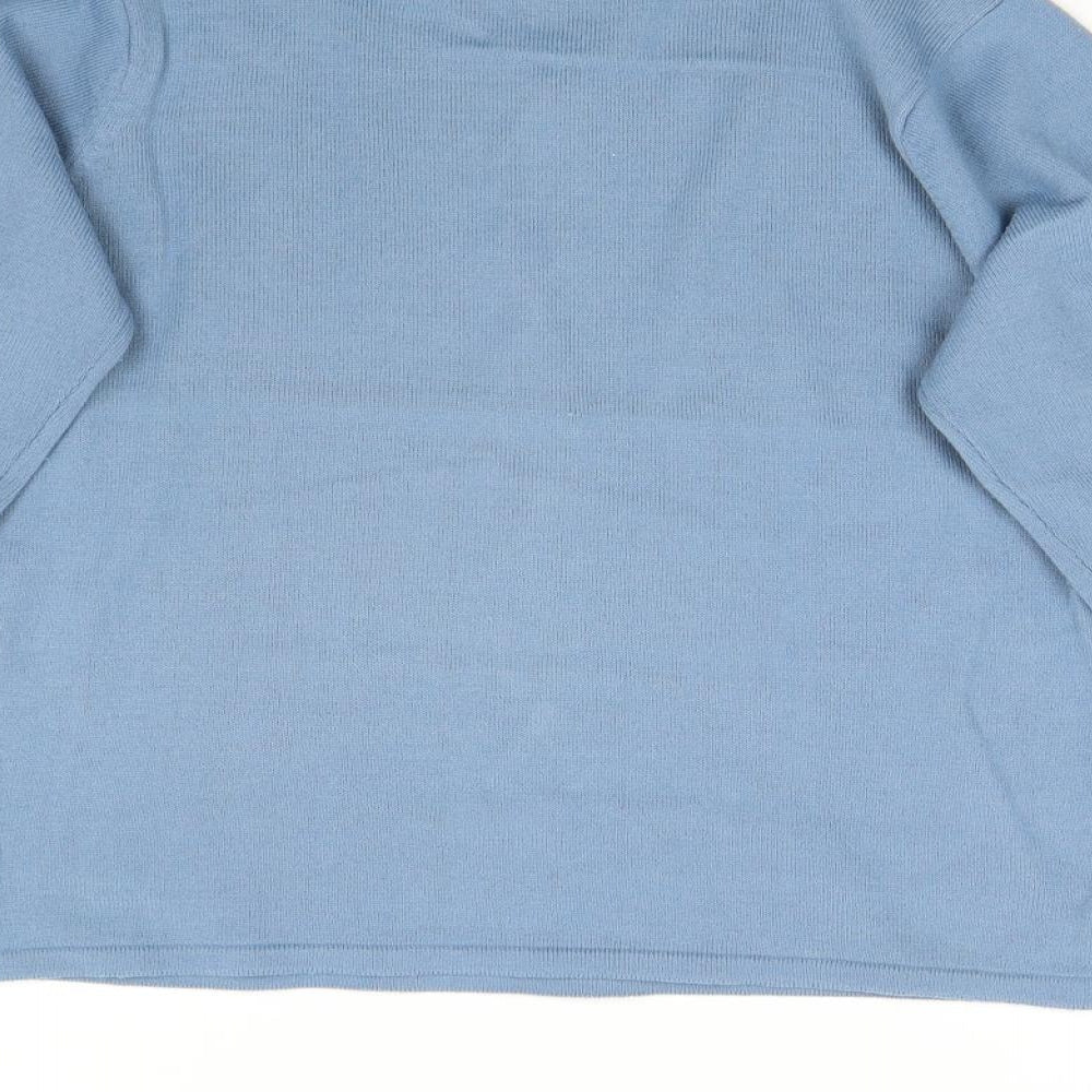 Ann Marie Womens Blue Knit Pullover Jumper Size M