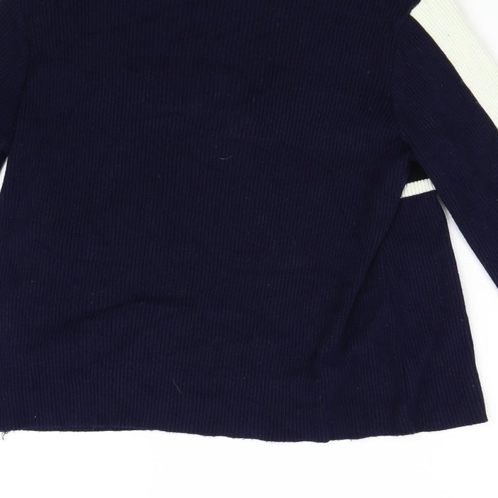 Cooperative Womens Blue Knit Henley Jumper Size L