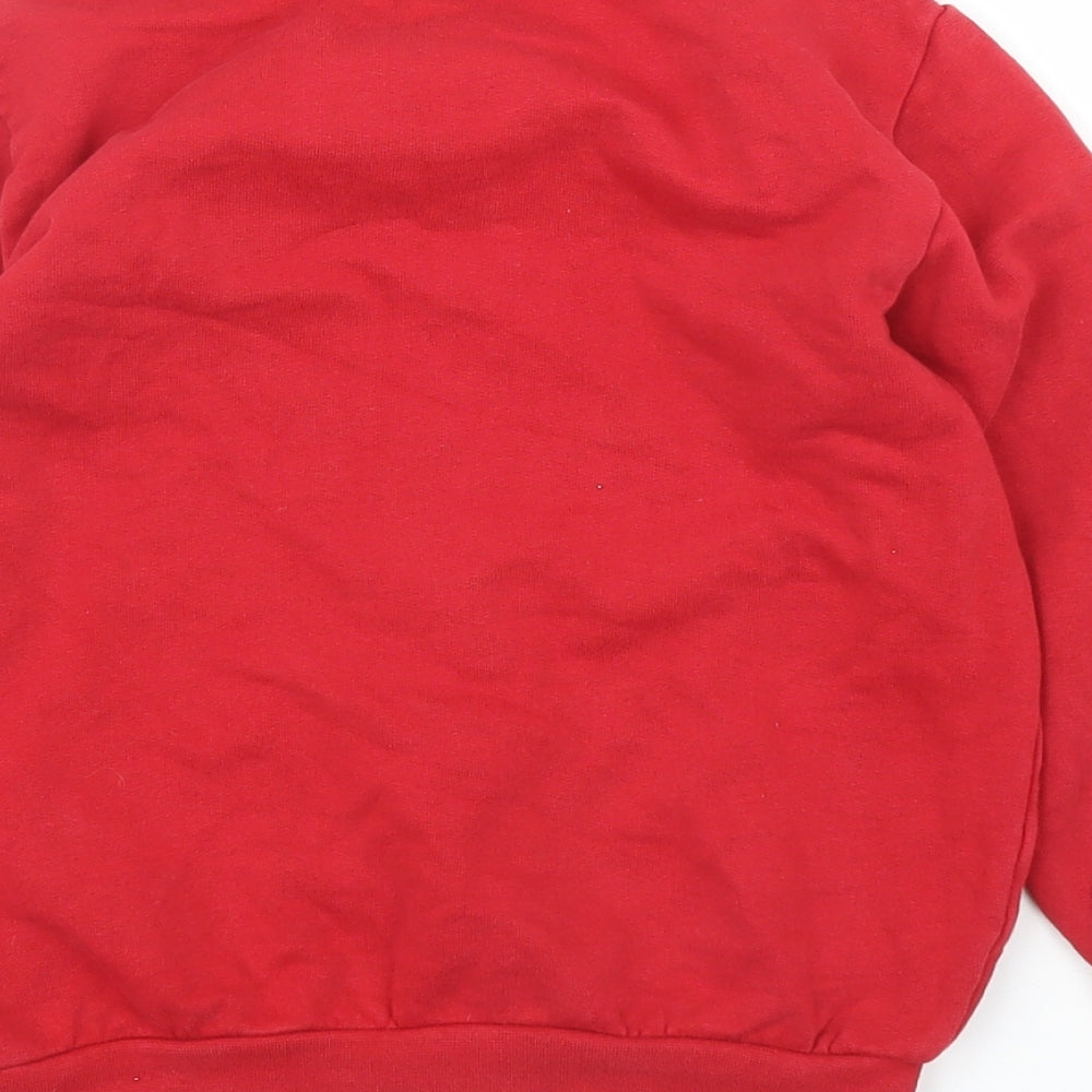 Preworn Boys Red Pullover Jumper Size 7 Years