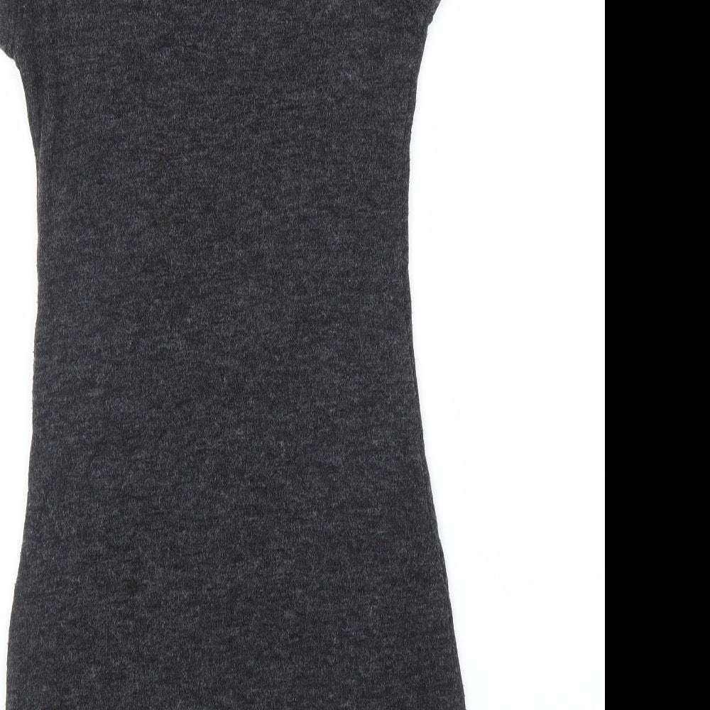 Select Womens Grey Floral A-Line Size 8