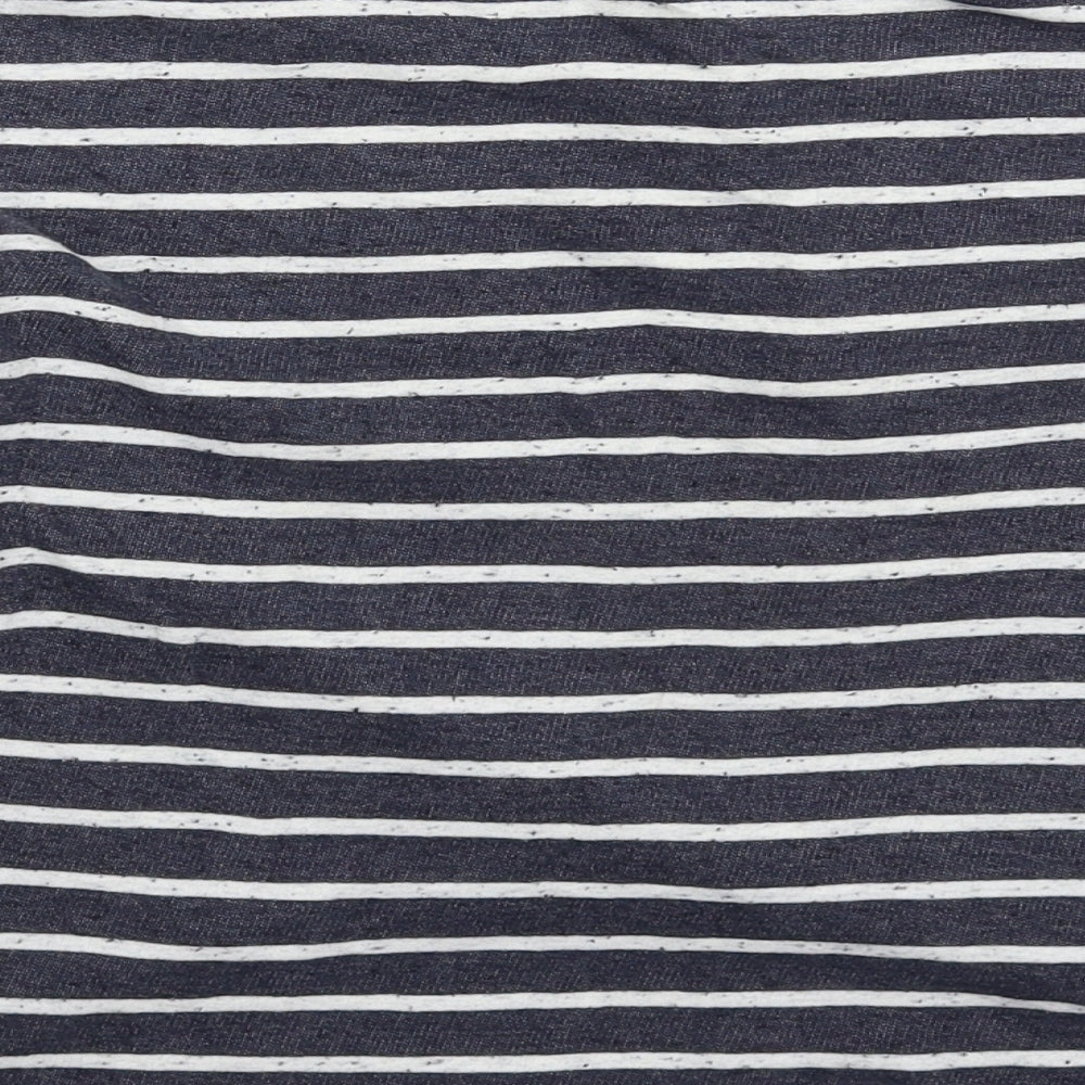 Topshop Womens Blue Striped Basic T-Shirt Size 8