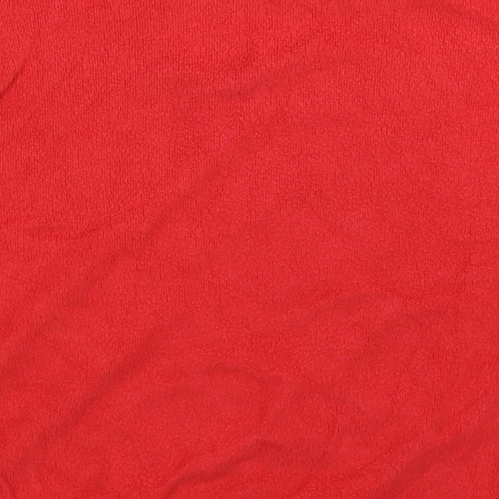 New Look Womens Red Fleece Pullover Jumper Size S