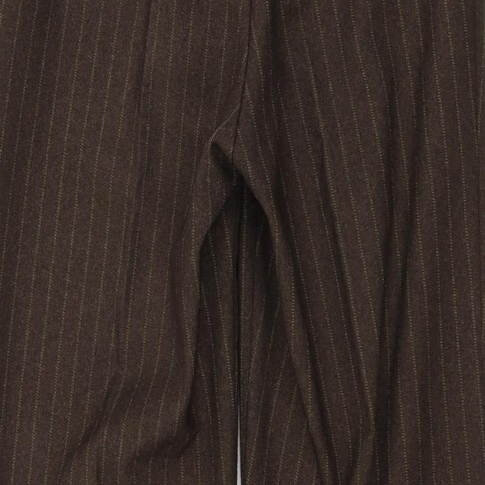Preworn Womens Brown Striped Trousers Size 30 in L28 in