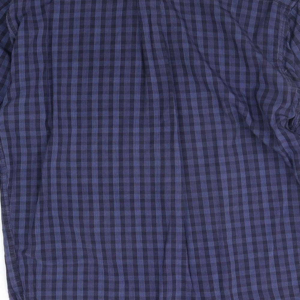 Marks & Spencer Mens Blue Check Button-Up Size S