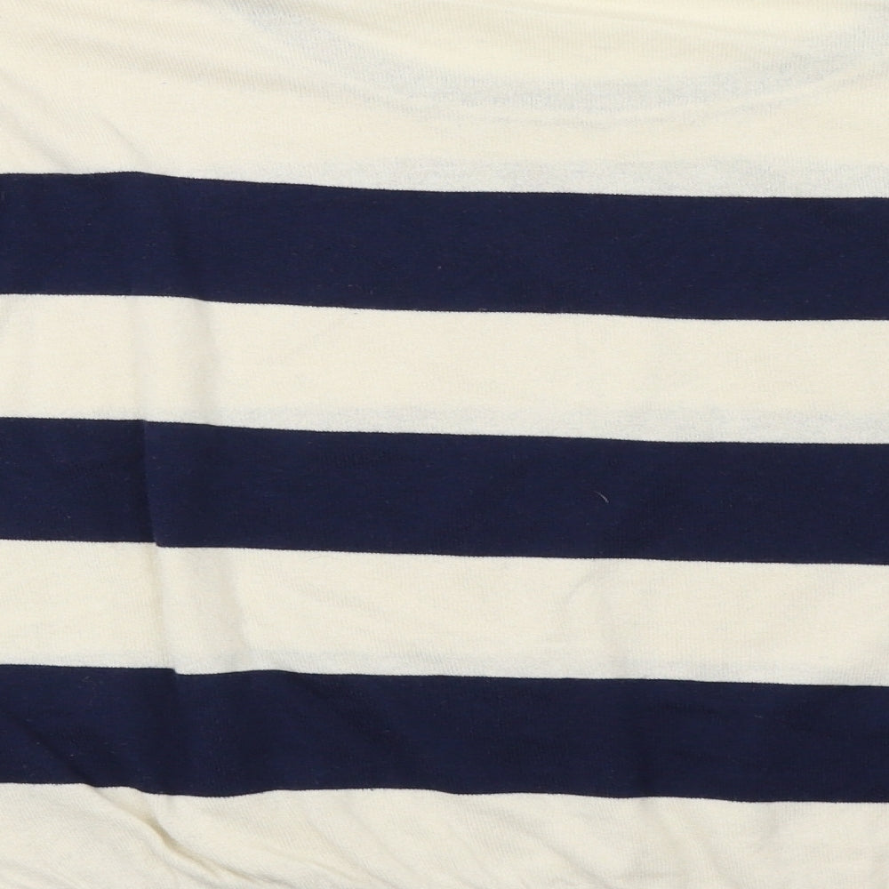 New Look Womens White Striped Pullover Sweatshirt Size 12