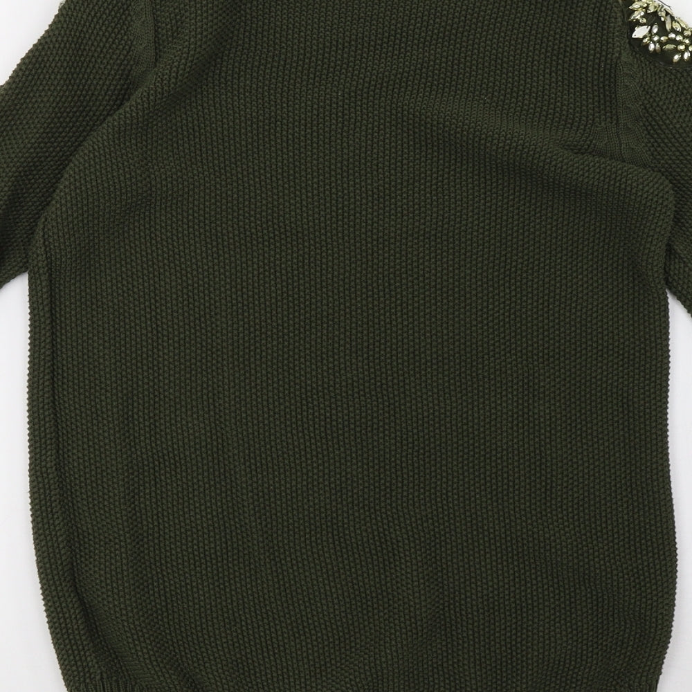 Oasis Womens Green Pullover Sweatshirt Size S