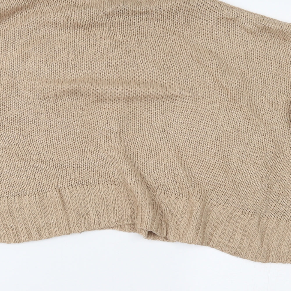 New Look Womens Beige Cropped Blouse Size L