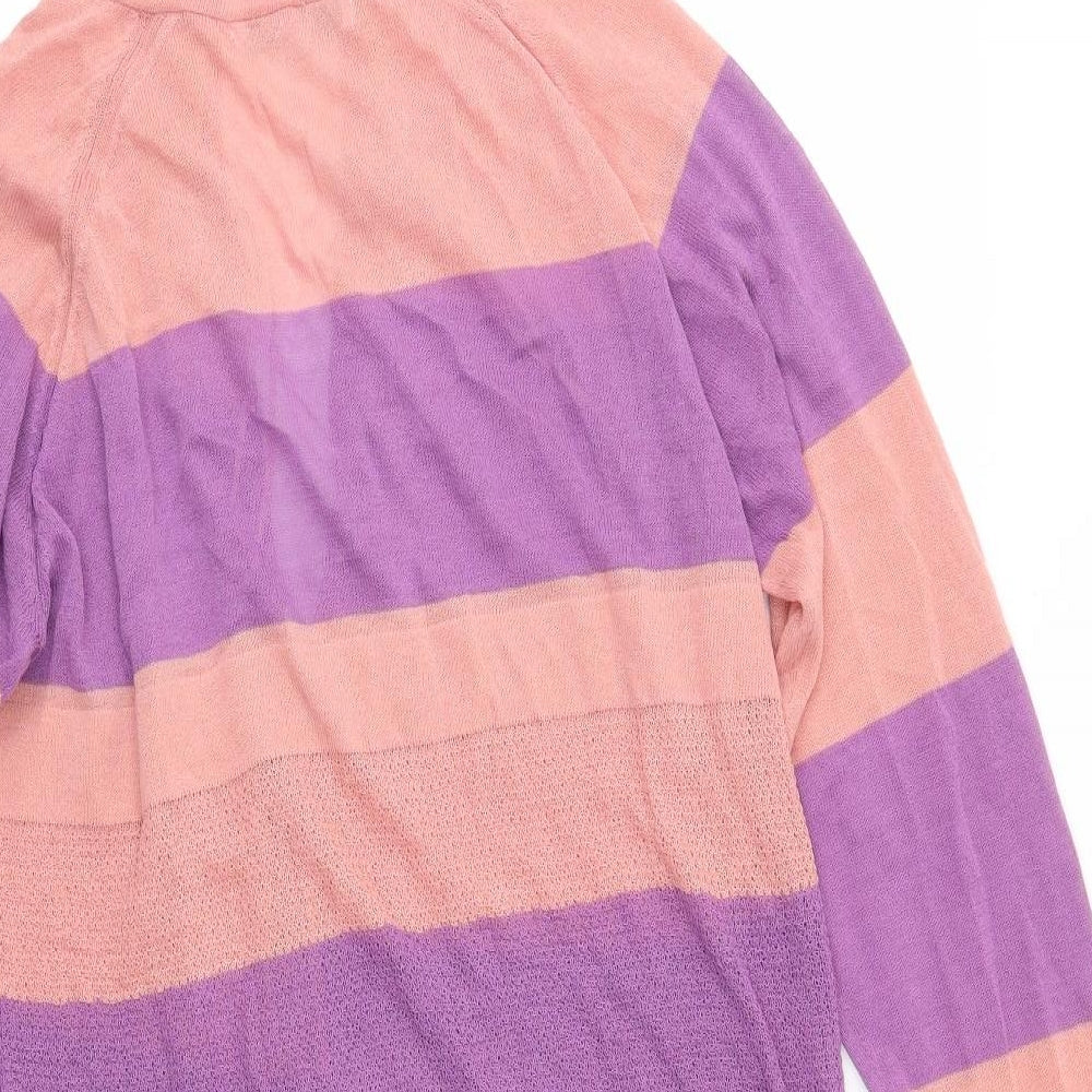 NEXT Womens Pink Striped Cardigan Jumper Size 10