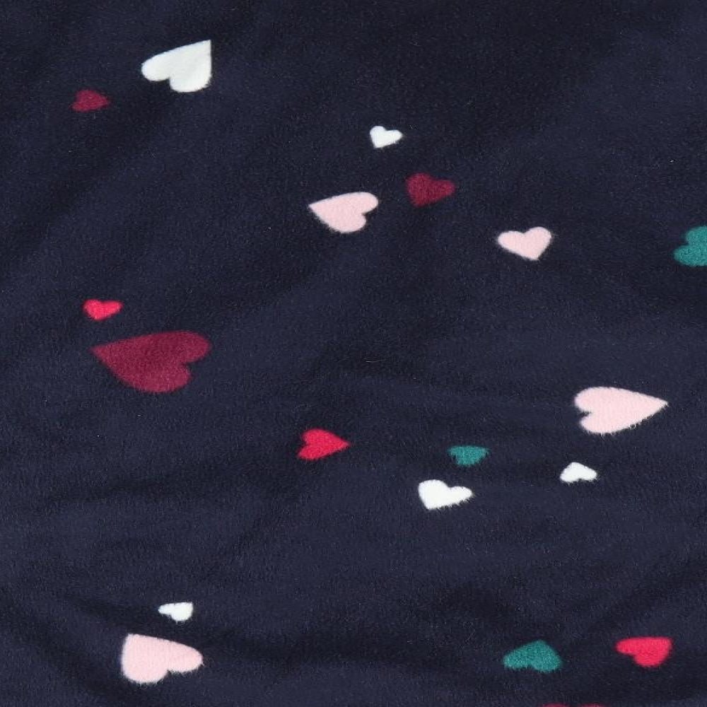 day dreams & duvet days Womens Blue Geometric Pyjama Top Size M - Heart Print