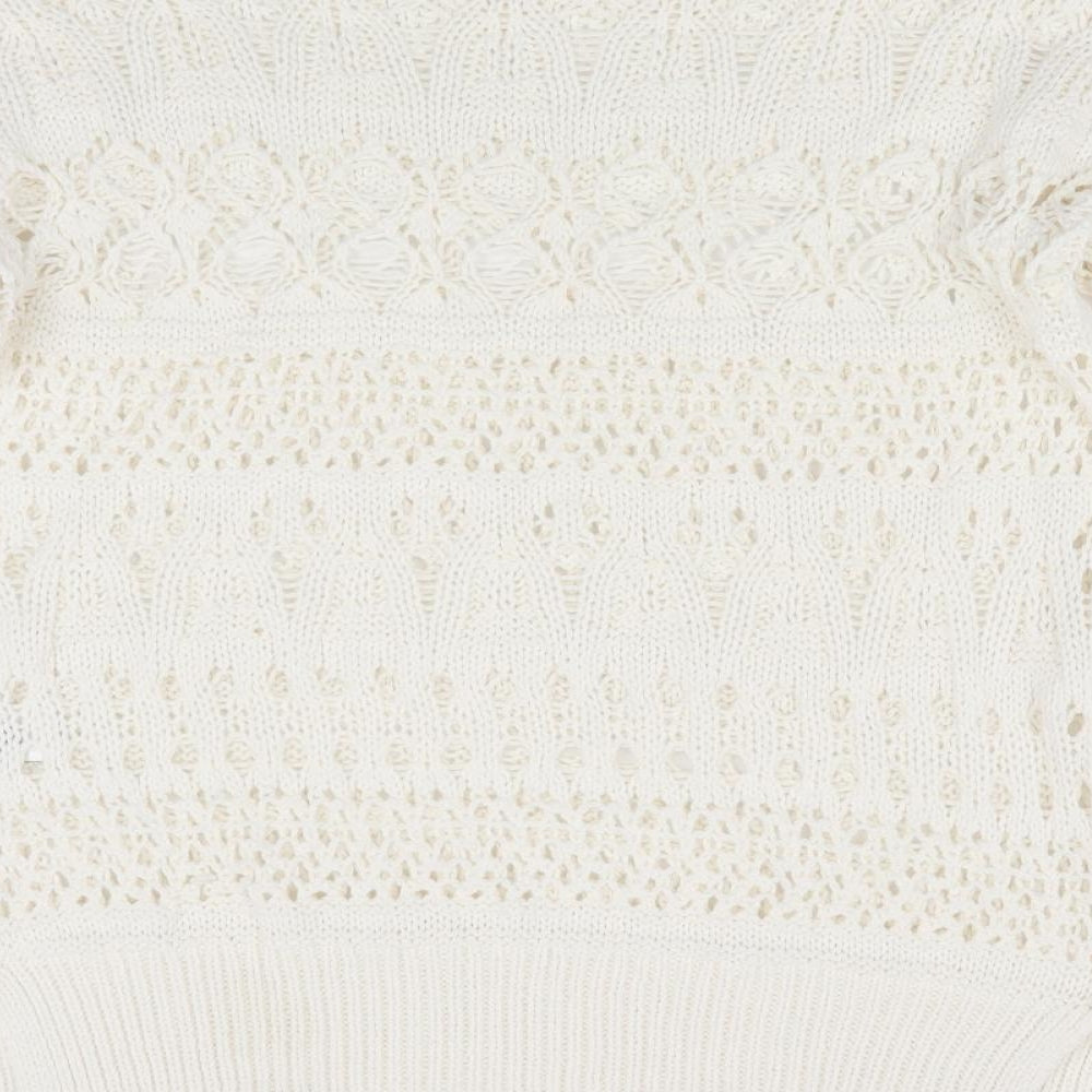 NEXT Womens Ivory Pullover Jumper Size S - Open Knit