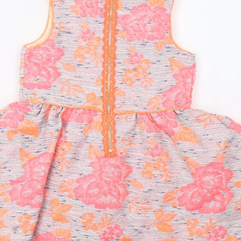 Matalan Girls Pink Floral Ball Gown Size 6 Years