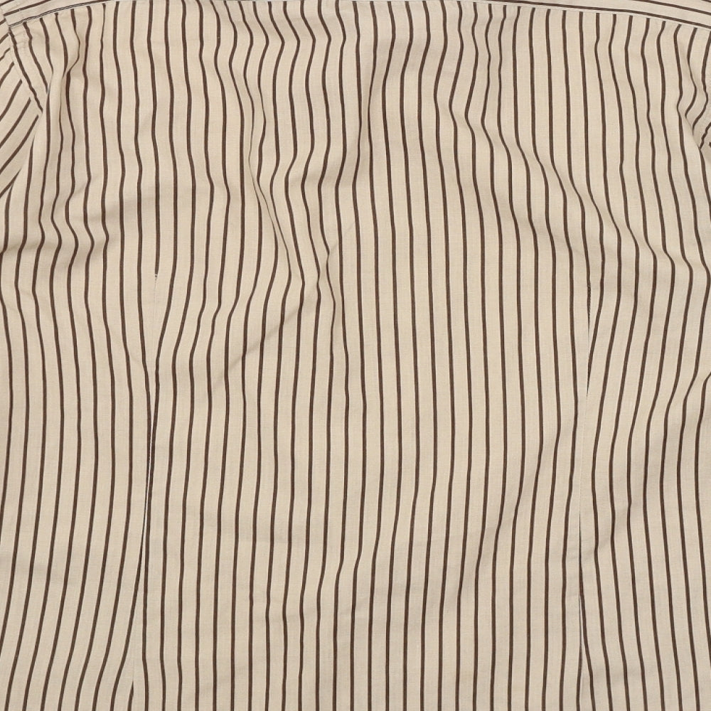 Topman Mens Brown Striped Button-Up Size S