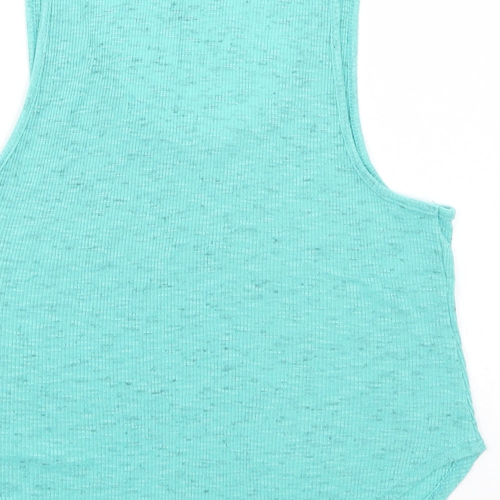 Sparkle & Fade Womens Green Basic Tank Size S