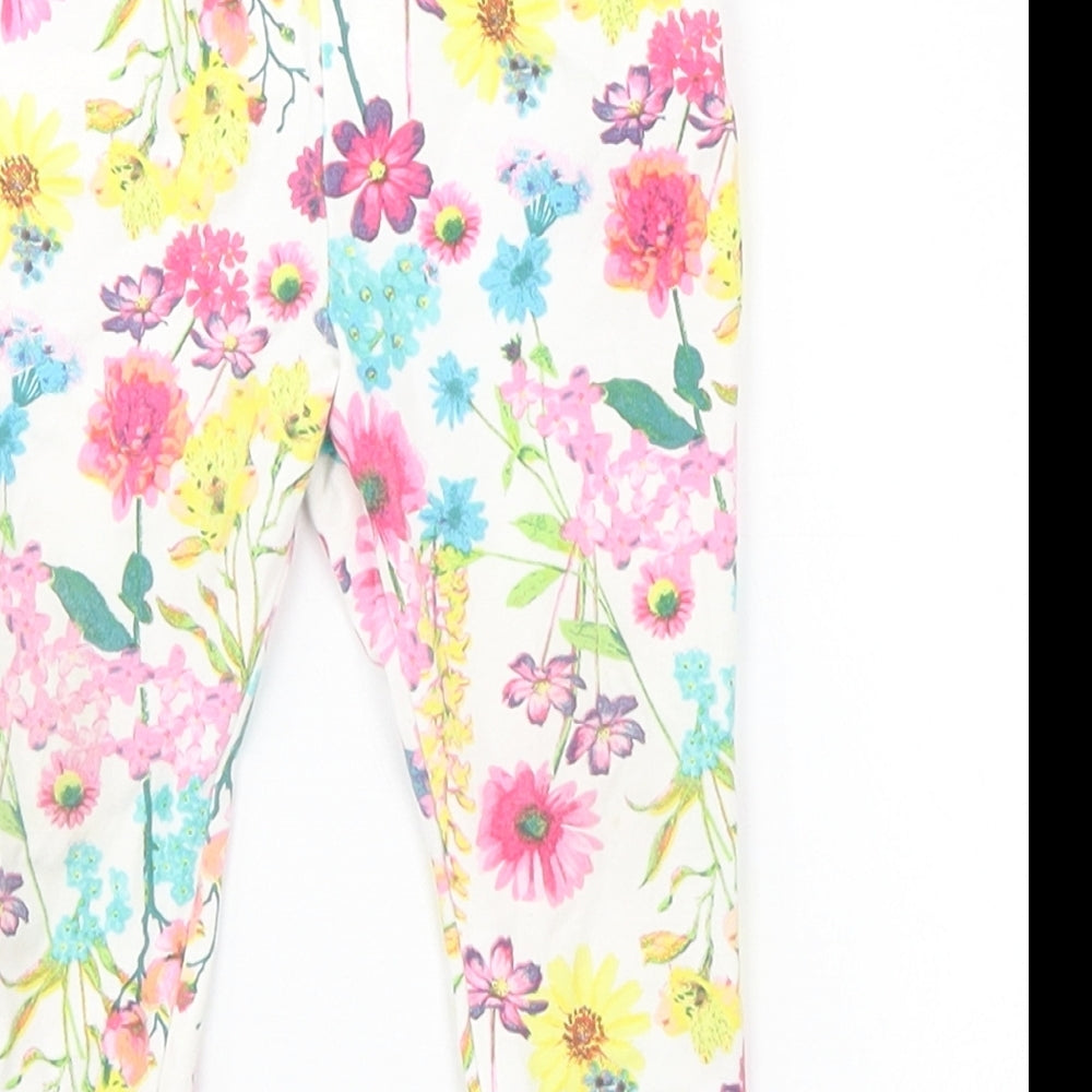 Monsoon Baby White Floral Sweatpants Trousers Size 9-12 Months