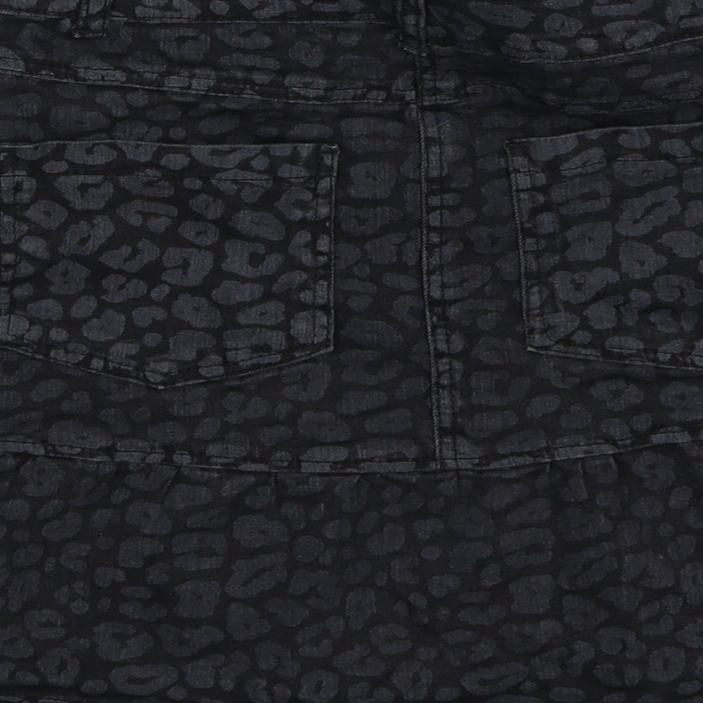 TU Girls Black Animal Print Straight & Pencil Skirt Size 9 Years