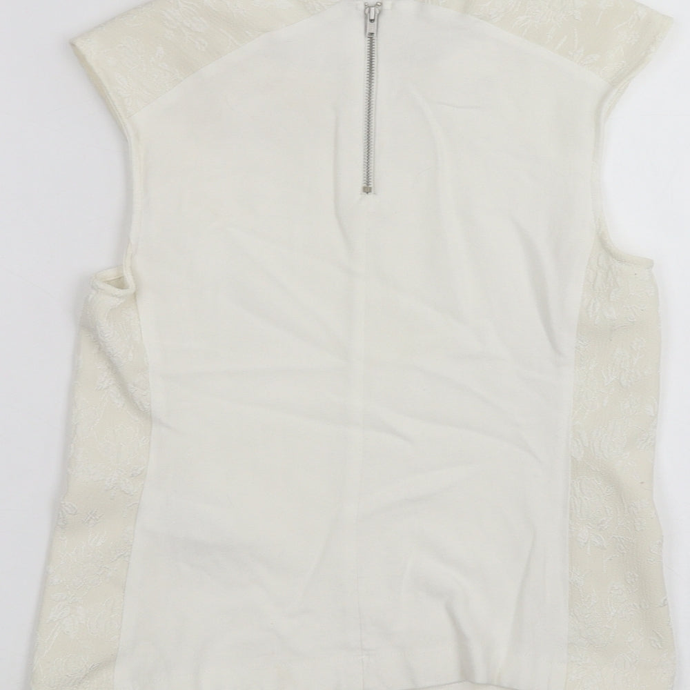 Warehouse Womens White Basic T-Shirt Size S