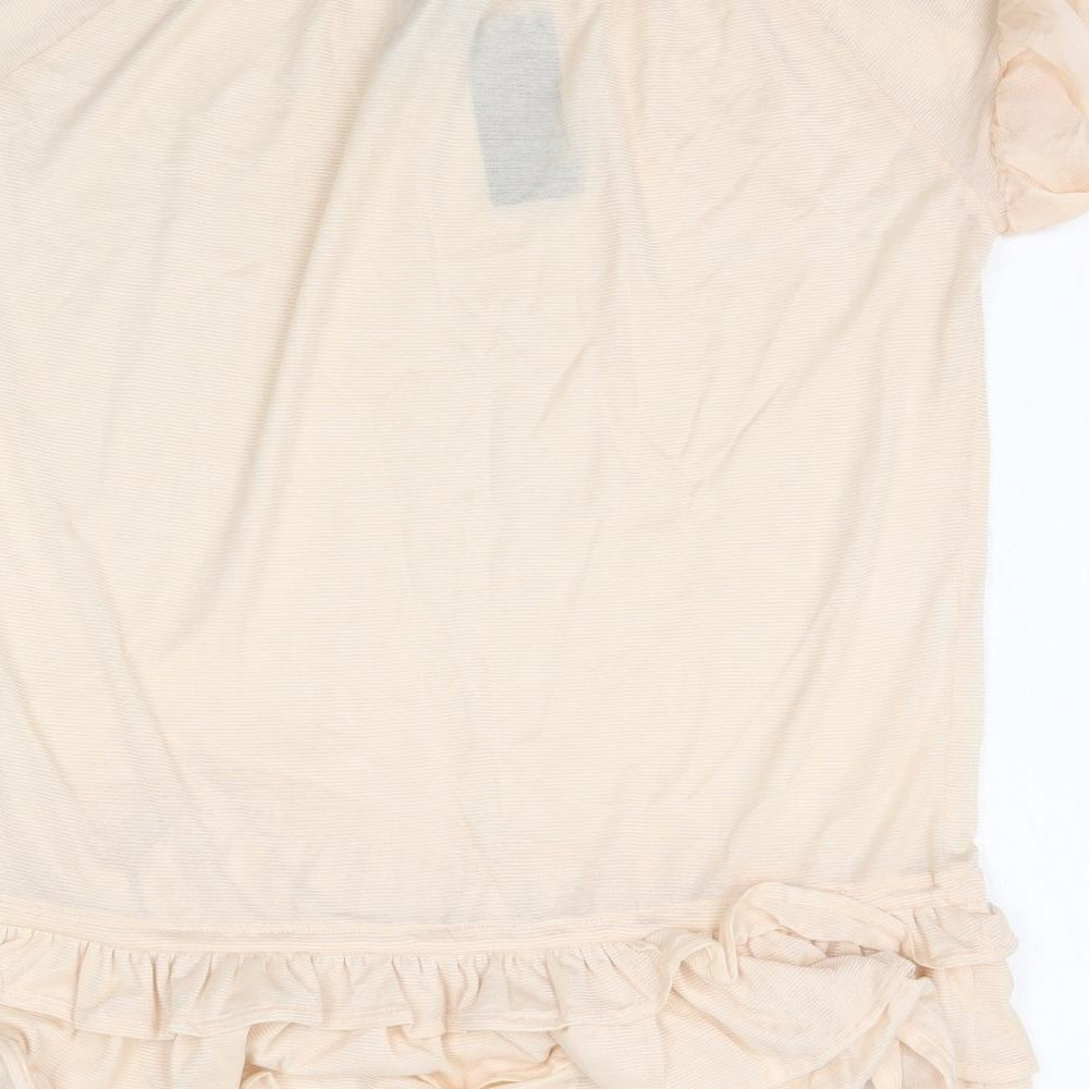 MNG Womens Pink Basic Blouse Size L - Peach / Apricot colour