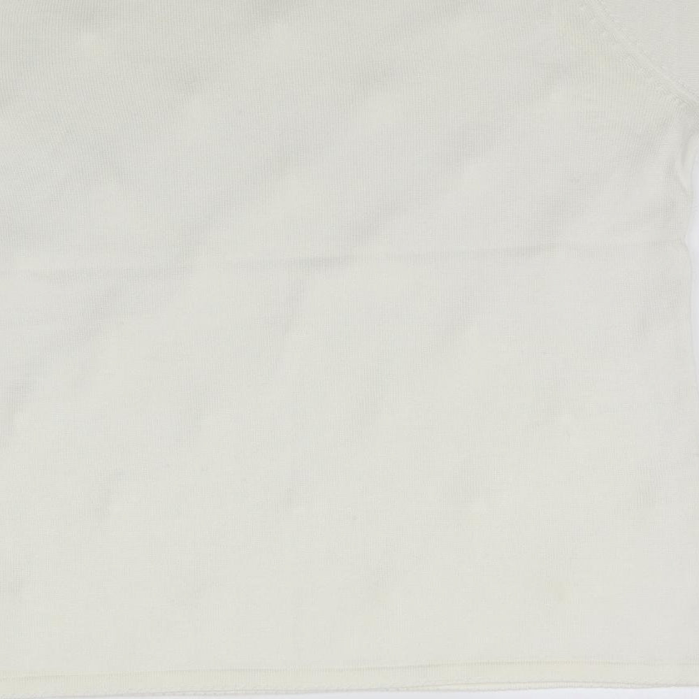 Preworn Womens Ivory Knit Basic Blouse Size M - Pearl detail