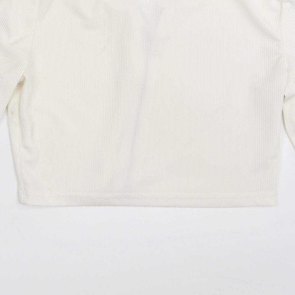 SheIn Womens Ivory Full Zip Sweatshirt Size XS
