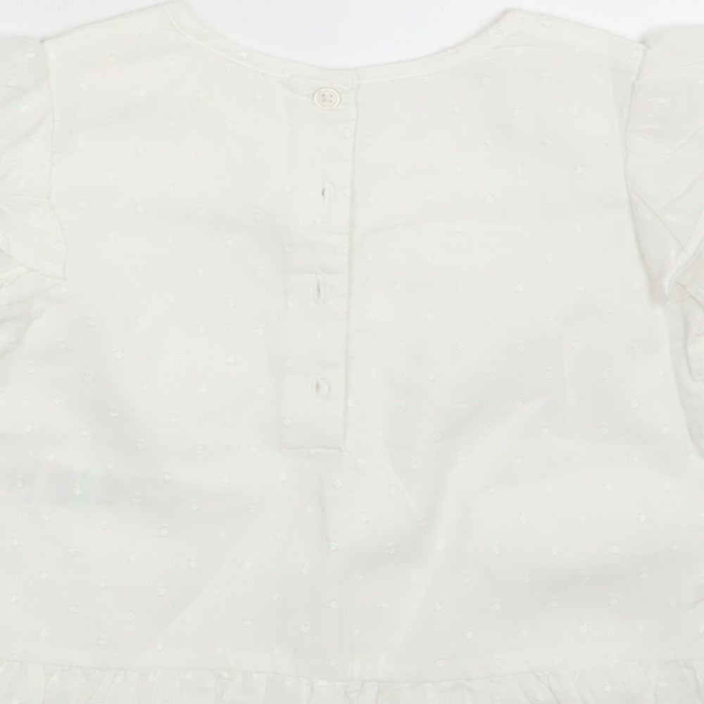 Matalan Girls White Polka Dot A-Line Size 2-3 Years