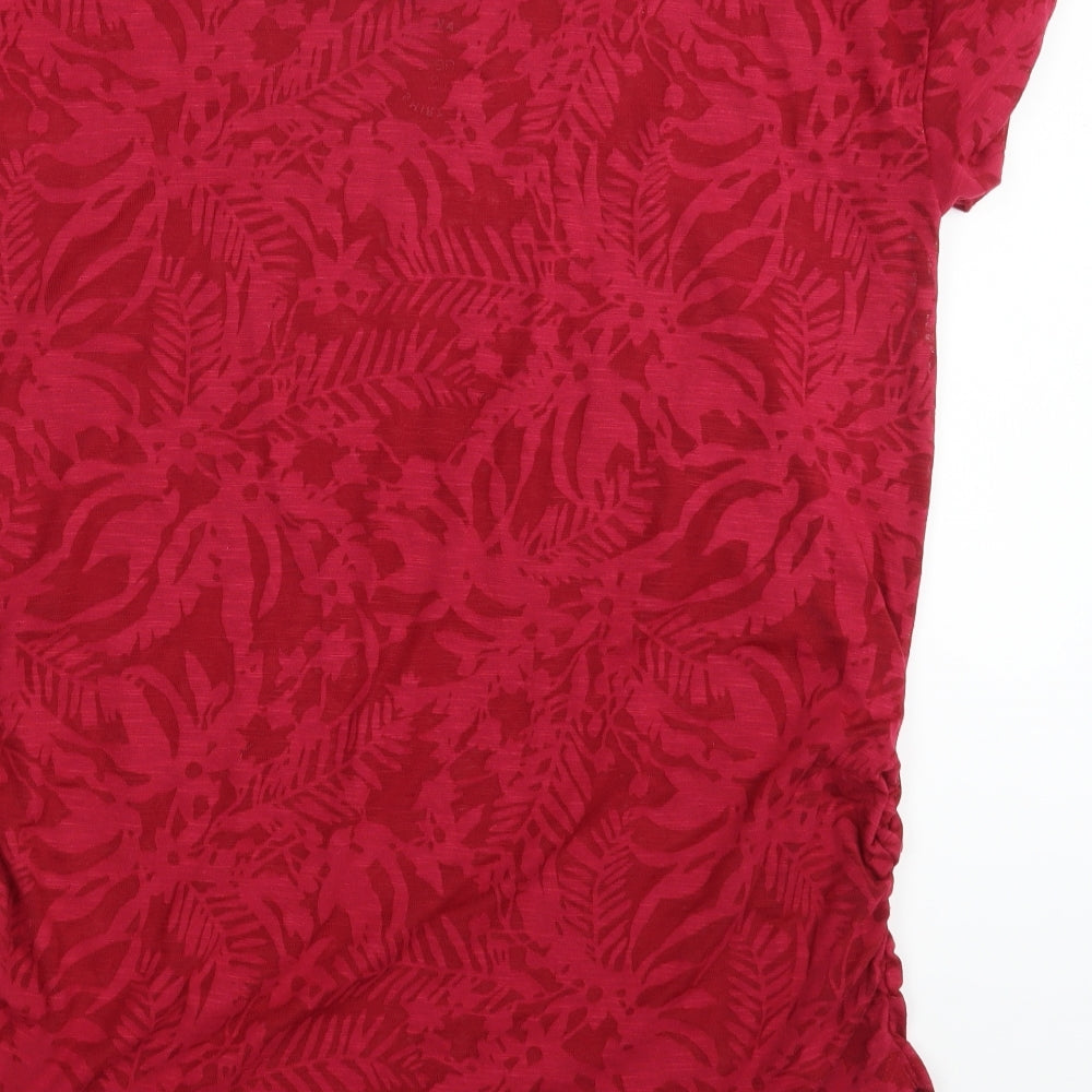 NEXT Womens Red Floral Basic T-Shirt Size 10
