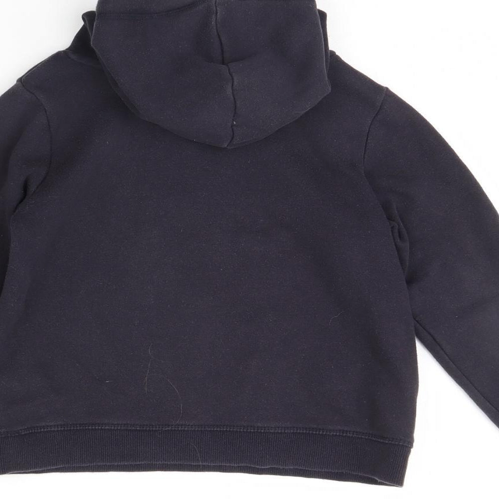 H&M Girls Black Pullover Hoodie Size 7 Years - Butterflies