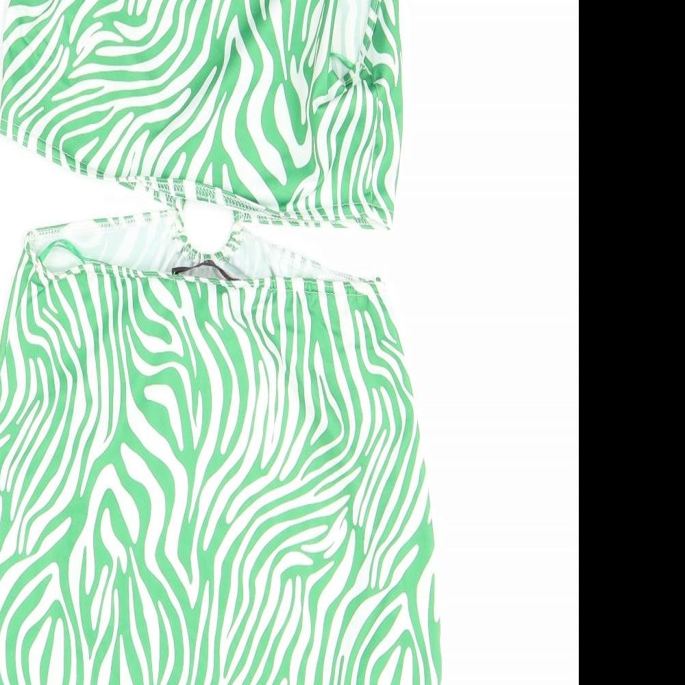 Edge Street Womens Green Animal Print Mini Size 8