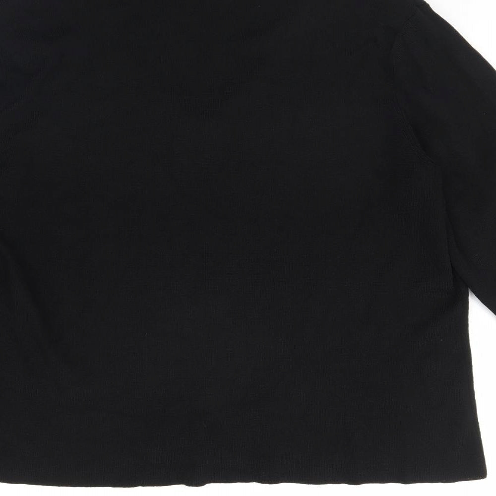 Roman Womens Black Basic Blouse Size L - Shoulder Pads