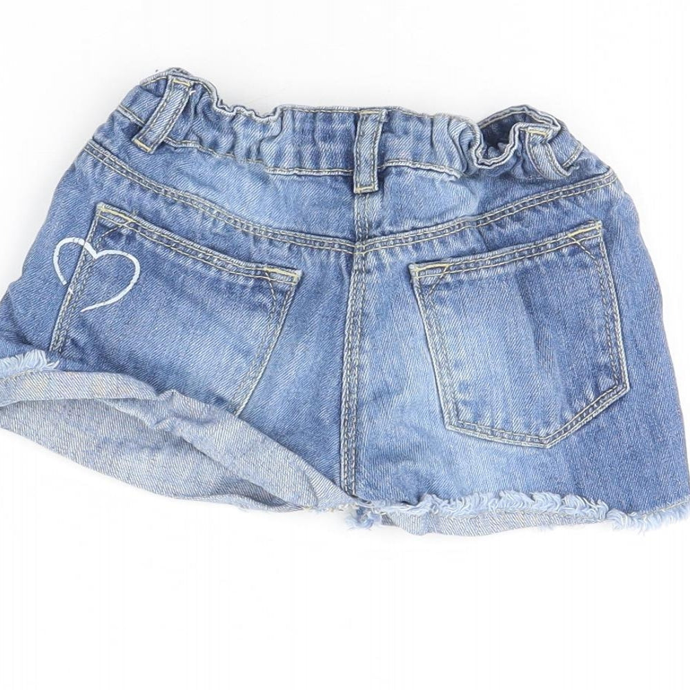 Preworn Girls Blue Denim Cut-Off Shorts Size 7 Years