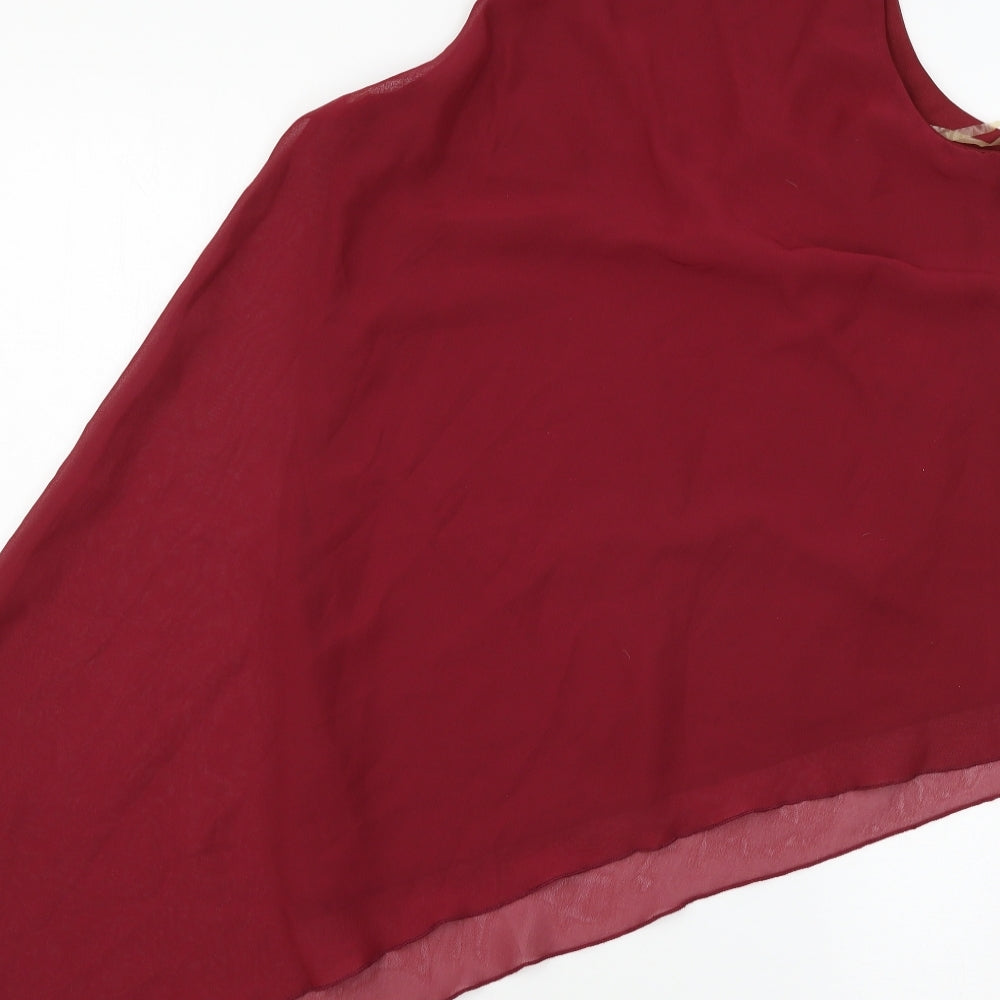 Blue Vanilla Womens Red Basic Blouse Size S